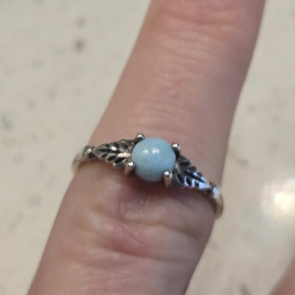 Sterling and Larimar ring